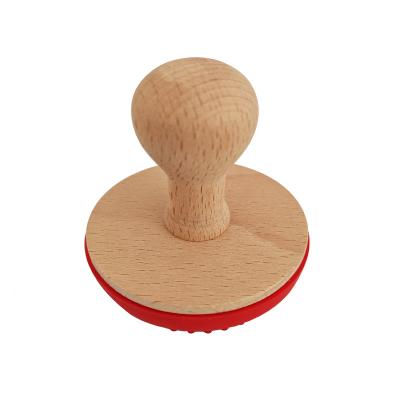 Silicone Cookie Stamps with wooden hand